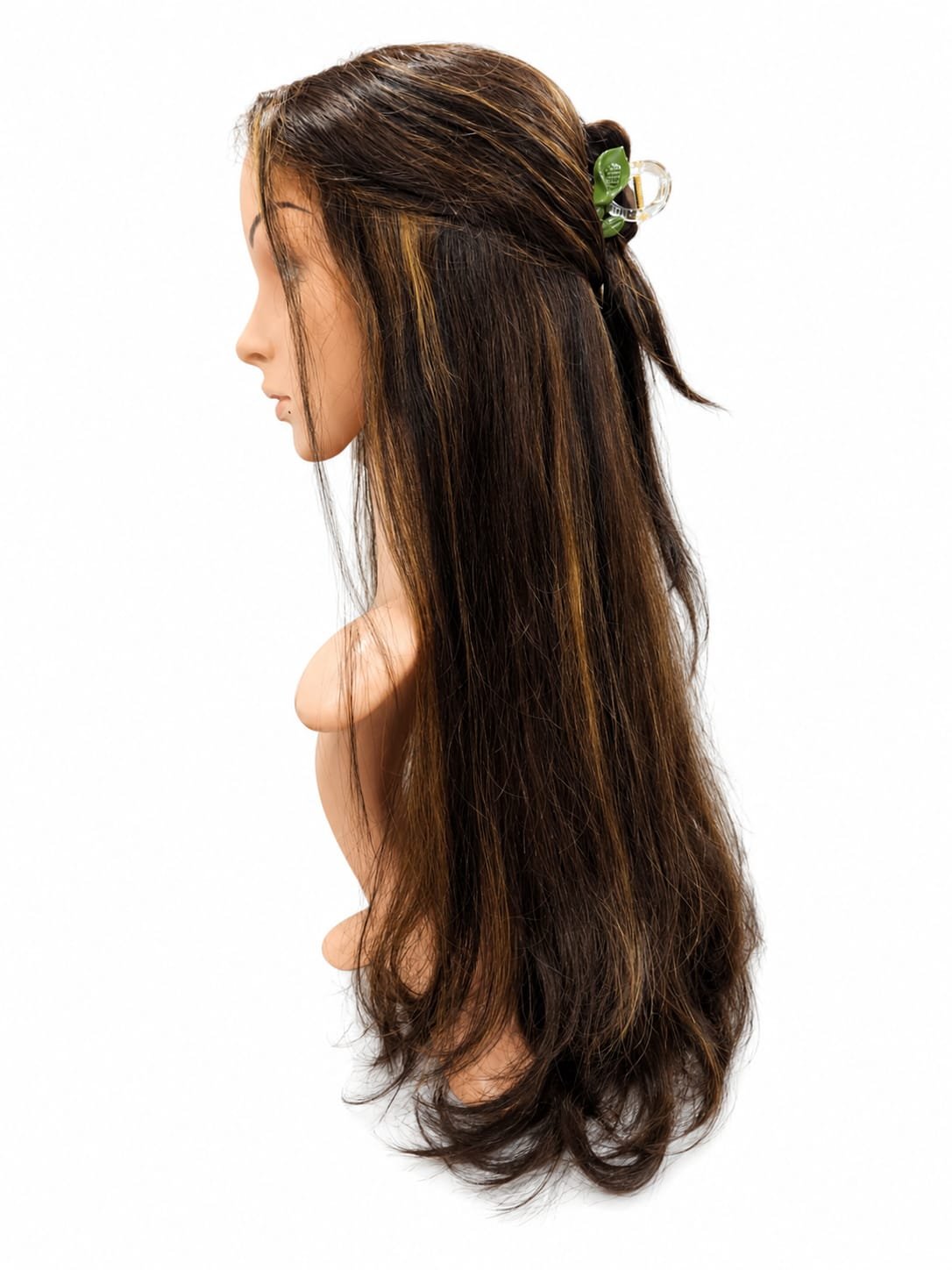 Brown full half head wig 2