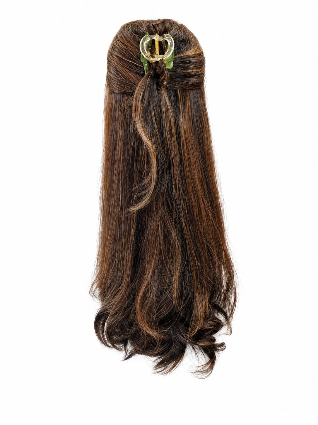 Brown full half head wig 4