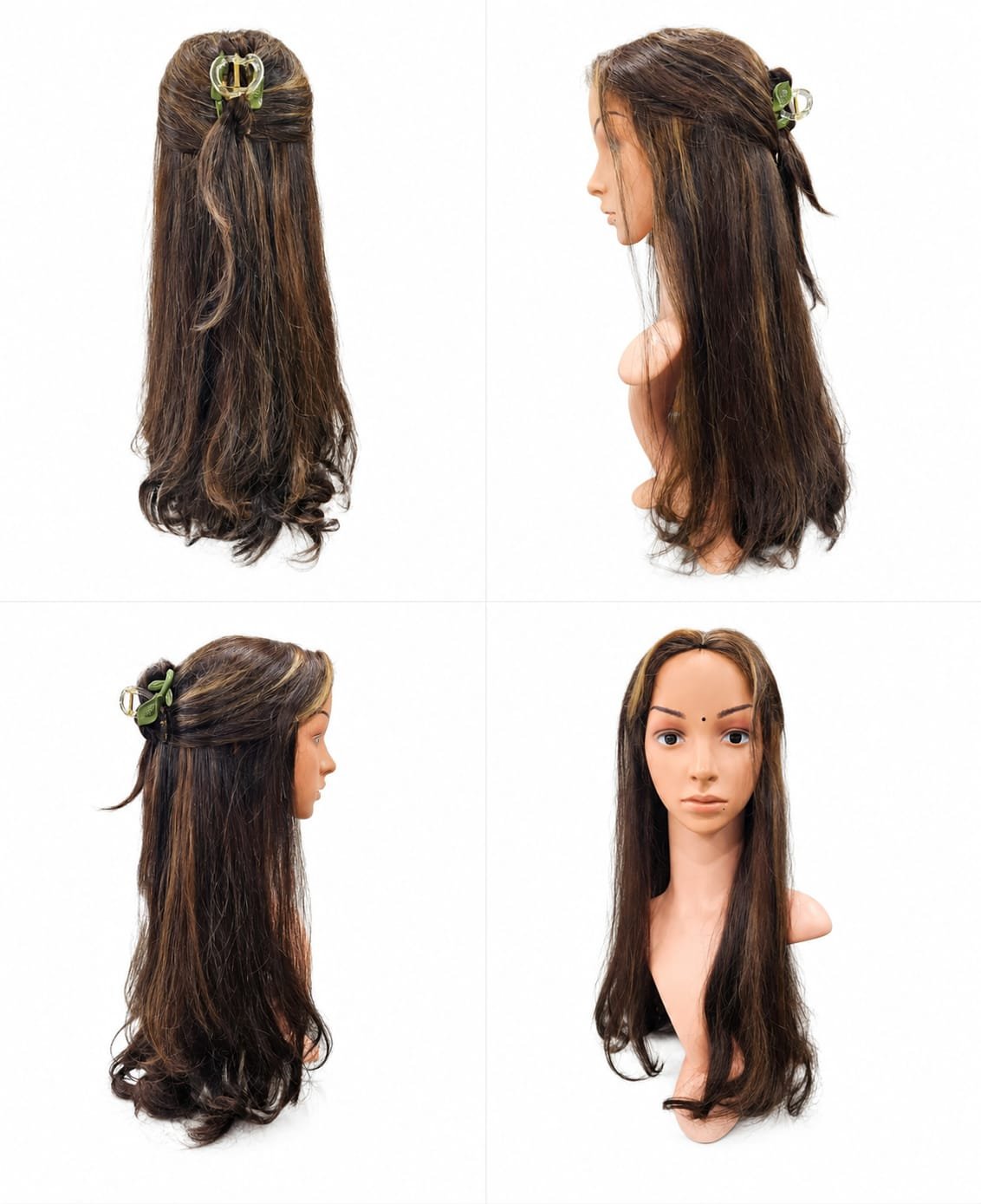 Brown full half head wig 5